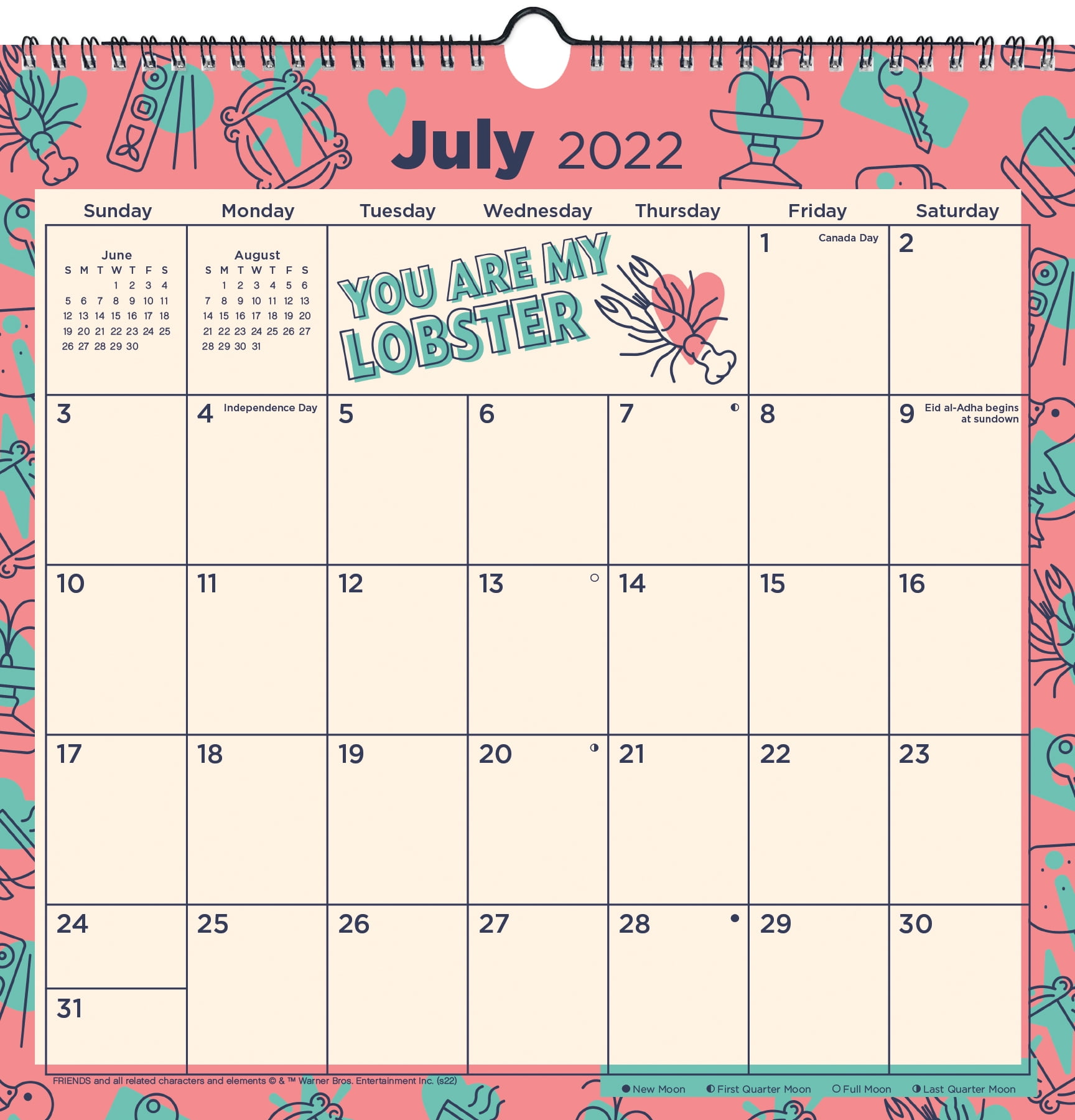 2022-2023 Friends Academic Spiral Wall Calendar (July 2022 - June 2023)