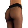 thumbnail image 4 of Calzitaly Seamless Sheer Tights with Comfortable Waistband, 15 Dernier Pantyhose (S, Black), 4 of 5