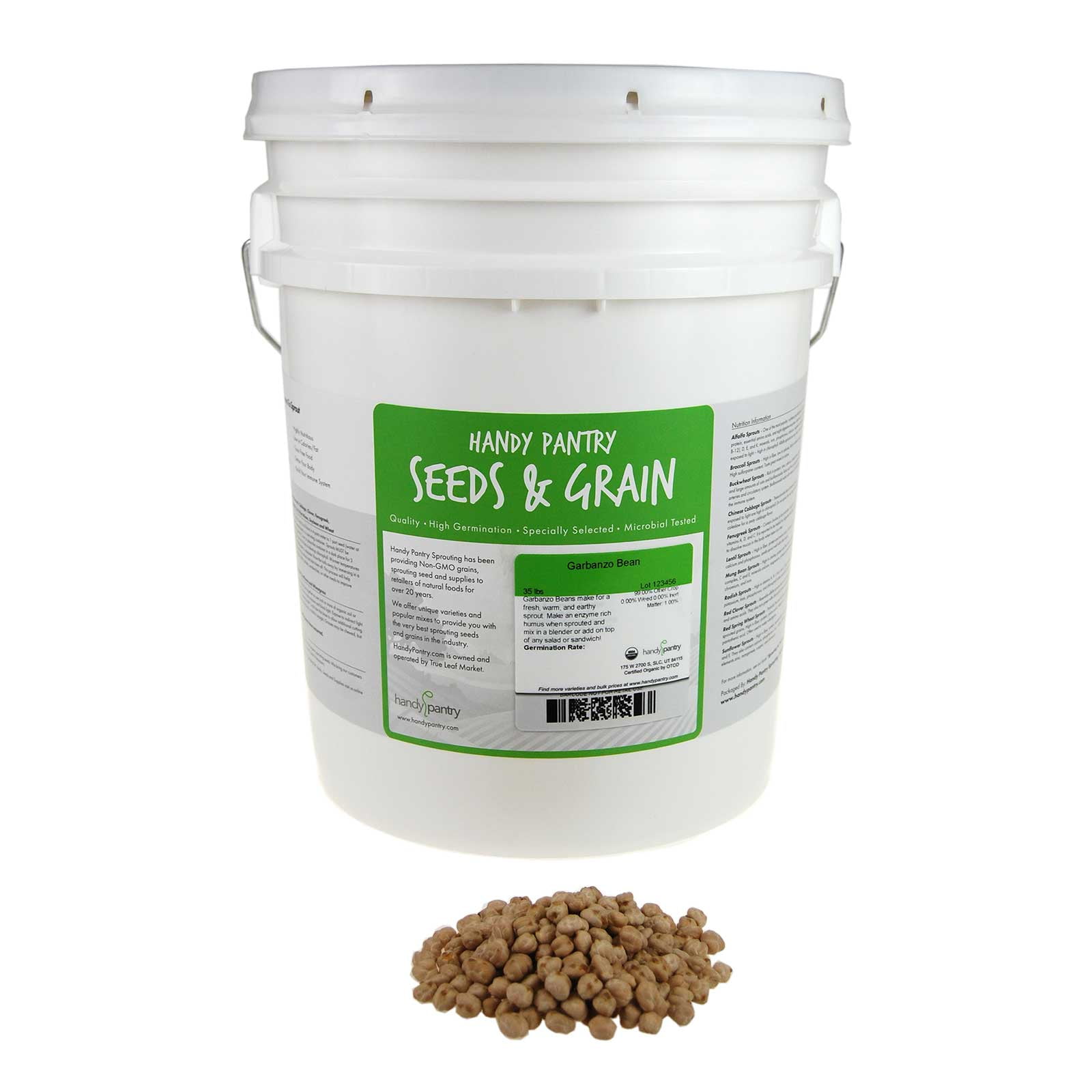 Dried Garbanzo Beans Organic Sprouting Seeds 35 Lbs Handy Pantry