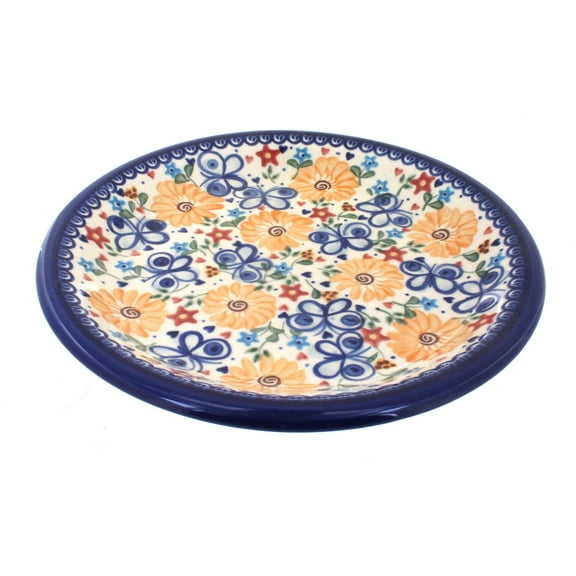Blue Rose Polish Pottery Butterfly Dinner Plate