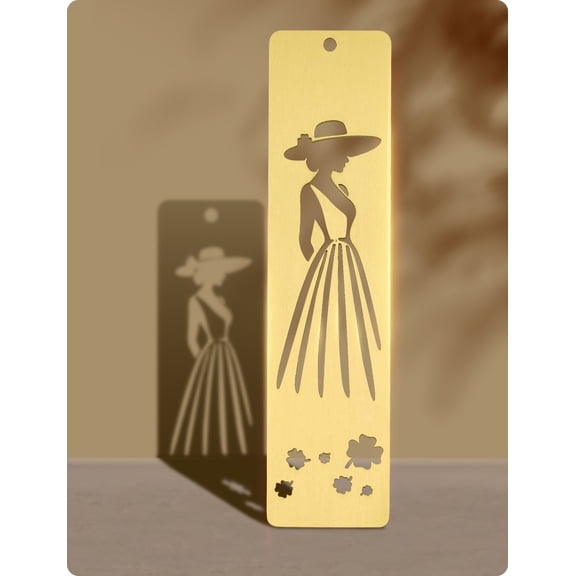 Elegant Brass Bookmark – Vintage Fancy Bookmarks for Women, Aesthetic Metal Page Marker for Women, Gifts for Readers, Book Lovers, Artists, and Writers (Cutout Silhouette)