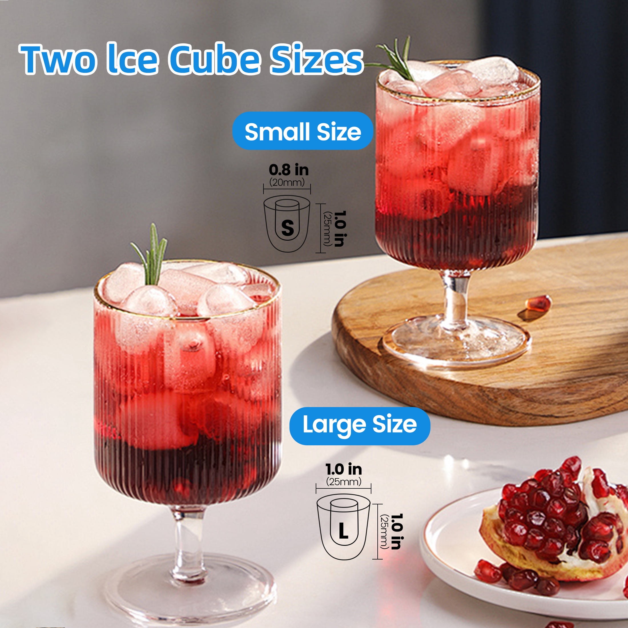 Ice Maker Machine Countertop 2 Ice Sizes,26.5 lbs in 24 Hrs,Self-clean,Portable Ice Maker 1.1L,for Home, Party, Office, Bar, RV