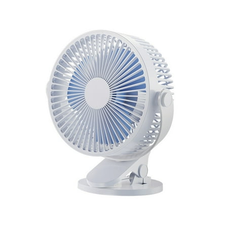 

CLZOUD Personal Portable Fan USB Powered Clip on Fan 1200mA Fan with Cord 3 Speeds Strong Airflow Quiet Desk Fan & Clip Fan White