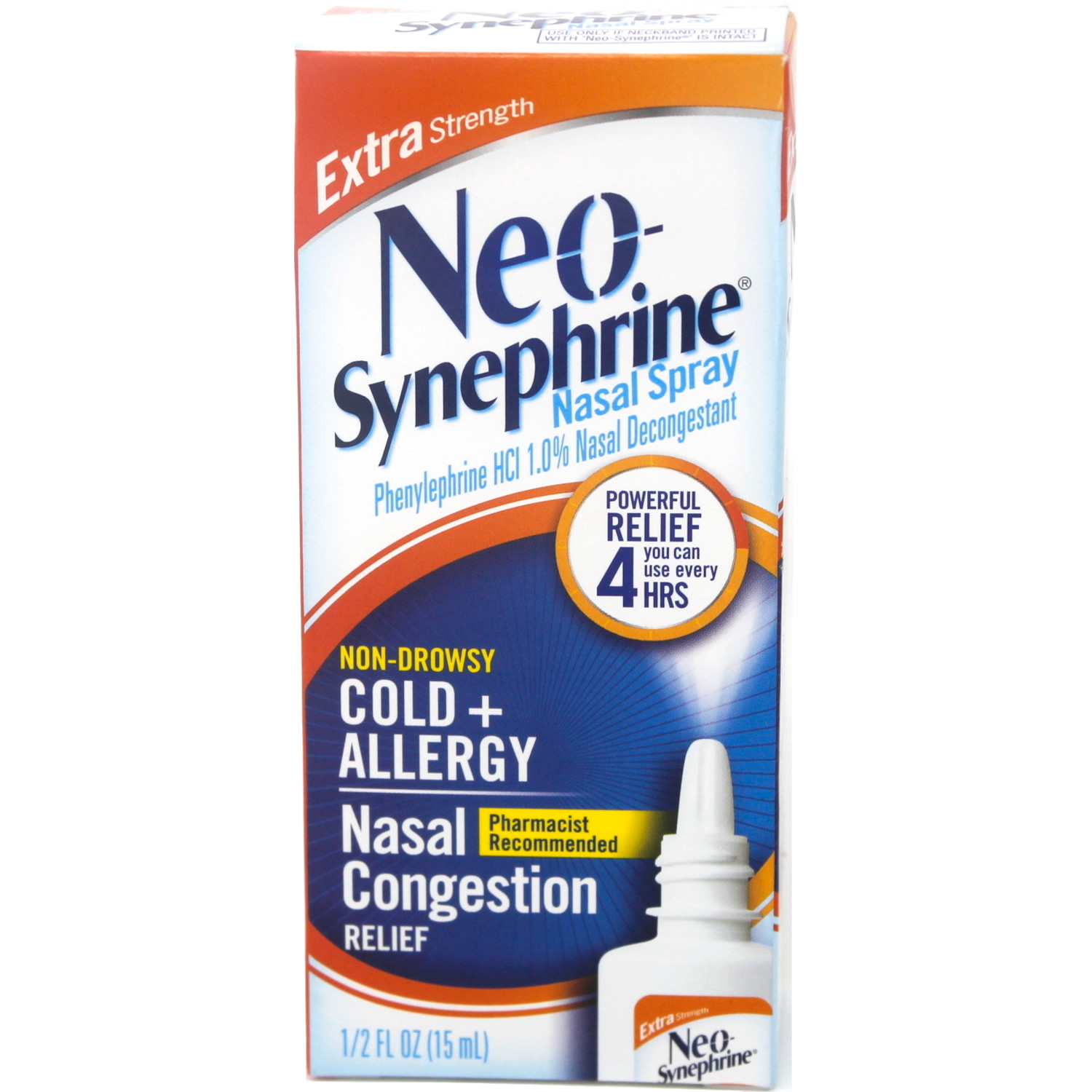 Neo-Synephrine Nasal Spray Neo Synephrine Nasal Congestion Relief Extra Strength Cold + Allergy 0.5 oz, 1 Count