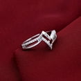 thumbnail image 3 of Veda Jewel 14k White Gold Plated Wedding Ring - 1 Ct Round Cut VVS1/D Lab Created Simulated Diamond Women's Engagement Ring - Simple Zikzak Wedding Ring - A Perfect Gift for Her Special Occasion, 3 of 3