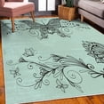 thumbnail image 3 of Spring Decorative Rug, Butterfly with Floral Mandala Pattern Bohemian Design with Butterfly Wings, Quality Carpet for Bedroom Dorm and Living Room, 6 Sizes, Pale Green, by Ambesonne, 3 of 4