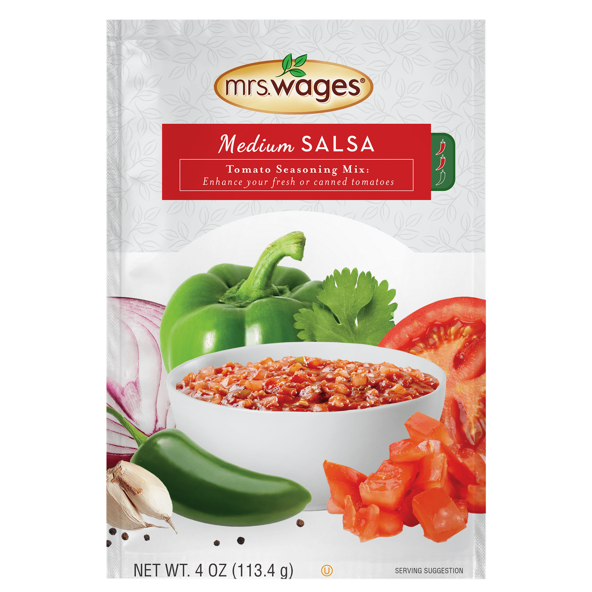 Mrs. Wages Homemade Salsa Mix, Canning Supplies for Home Canned Salsa, 4 oz Salsa Seasoning for Preserving Tomatoes