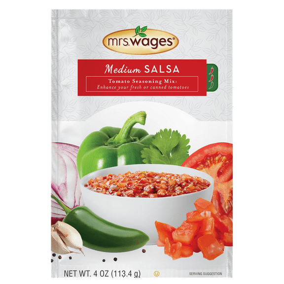 Mrs. Wages Homemade Salsa Mix, Canning Supplies for Home Canned Salsa, 4 oz Salsa Seasoning for Preserving Tomatoes
