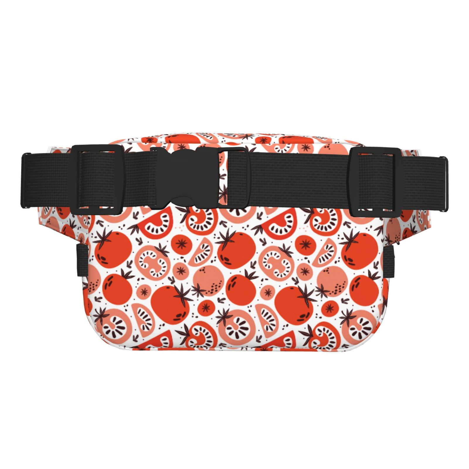 Picia Hand Drawn Tomatoes Print Square Double-Layer Waist Bag Mini Adjustable Waist Belt Bag Exercise Running Travel Hiking