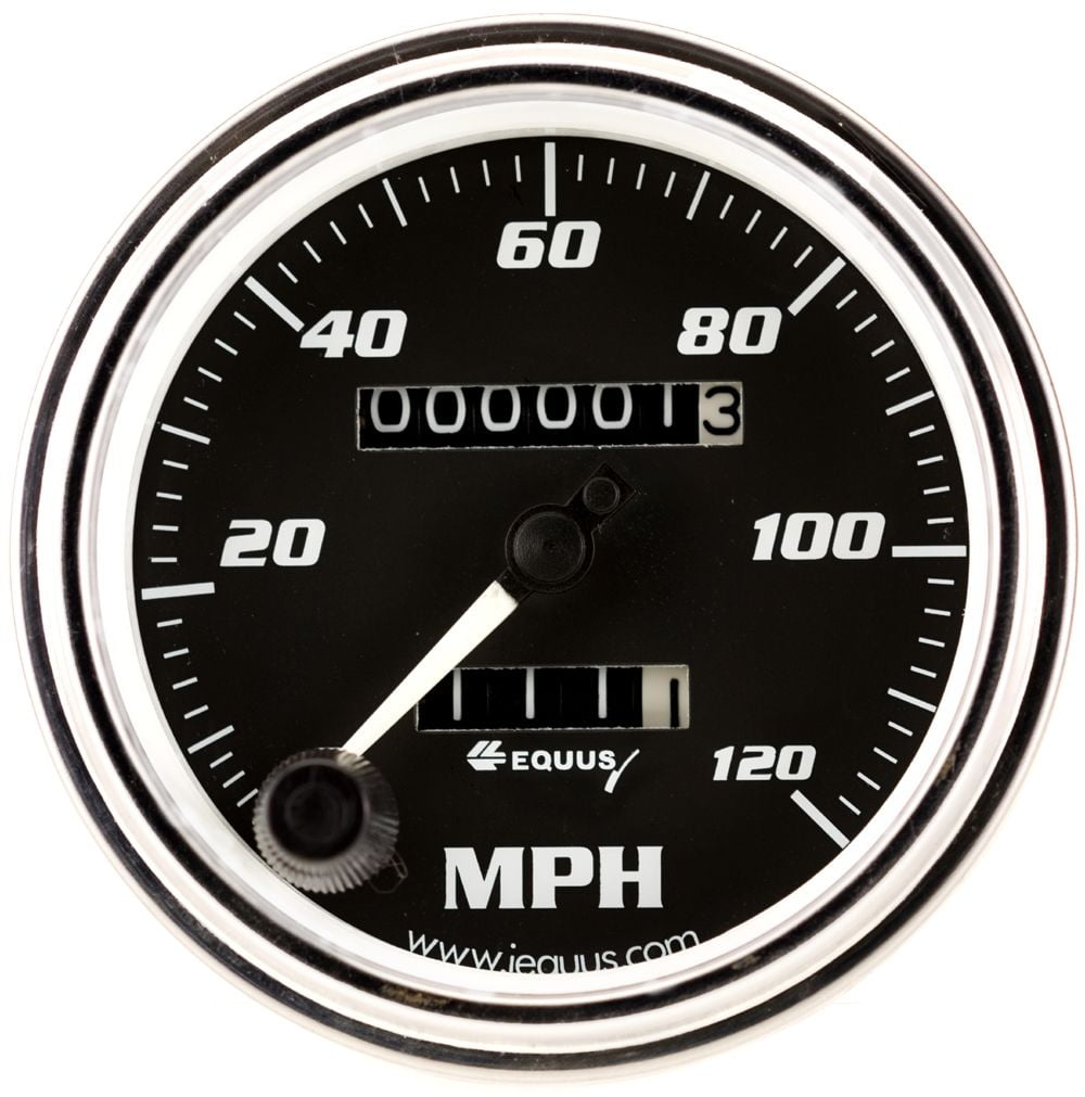 Equus Gauge, Speedometer, 33/8" 0120 MPH, 270 Degree Sweep, Mech