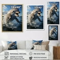 thumbnail image 4 of Designart "Grey Blue Dolphin Oceanic gracefulness I" Animals Floater Framed Canvas Print, 4 of 7