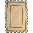 thumbnail image 1 of KULDEEP HANDICRAFTS Natural Scalloped Jute Area Rug Bohemian Scallop Boho Decor Area Handwoven Custom Rugs Decorative Rug Reversible Braided Rugs (BD6-4x12-GRN), 1 of 6