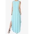 thumbnail image 2 of TheMogan Women's PLUS Sleeveless Loose Striped Curved Slit Hem Long Maxi Dress, 2 of 6