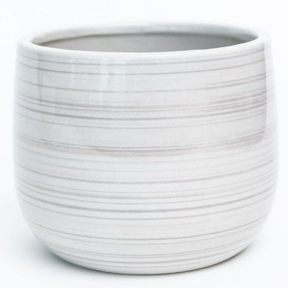 MDR Trading Inc. AI-CE10-135_Q01 Brushstroke Effect Gray And White Planter