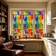 thumbnail image 5 of Stained Glass Window Privacy Film Static Cling - Rainbow Glass Decorative Sun Blocking Window Covering, Non-Adhesive Removable Stickers for Home & Office, 17.7" x 39.4", 5 of 6