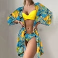 thumbnail image 3 of WREESH Womens Push Up Bikini Sets Fashionista Lady Containing Chest Pad Print Bikini Set Two Piece Swimsuit Beach Bathing Suit Yellow, 3 of 6