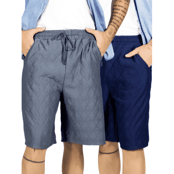 Pack de 2 Shorts Hombre Casual Cintura Ajustable Detalles Texturizados Diseño Moderno