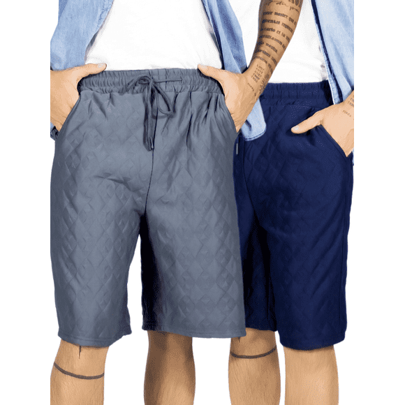 Pack de 2 Shorts Hombre Casual Cintura Ajustable Detalles Texturizados Diseño Moderno
