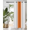 thumbnail image 3 of Orange Thermal Insulated Blackout Curtains for Bedroom 54 Length Stripes Solid Color Room Darkening Curtain 1 Panel Grommet Window Curtain Drape for Living Room Nursery Room, 3 of 7