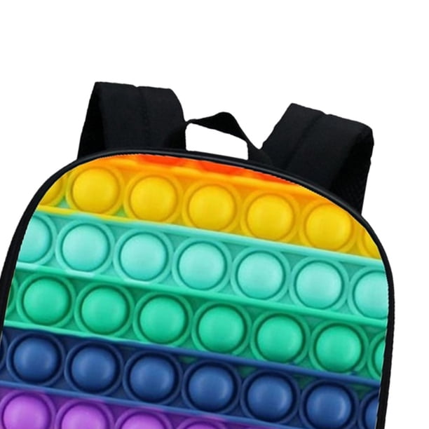 Bolsa de escuela para niños con impresión de burbujas de empuje de dibujos animados, regalo inteligente de cognición de color Tmvgtek libre de BPA