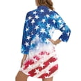 thumbnail image 2 of Xixirimido Vibrant American Flag Print Women's Casual Beach Cover Up Shirt Dress Long Sleeve Button Down Swimwear Cover Up with Side Slits and Curved Hem, Size L, 2 of 7