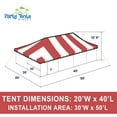 thumbnail image 6 of Party Tents Direct Weekender Outdoor Canopy Pole Tent, Red, 20 ft x 40 ft, 6 of 8