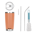 thumbnail image 1 of Vaso Térmico  Bloosom De 20oz Acero Inoxidable Con Popote Y Cepillo Naranja, 1 of 4