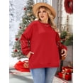 thumbnail image 4 of DEXIO Plus Size Christmas Sweatshirts for Women Cute Christmas Tree Graphic Long Sleeve Shirt Xmas Holiday Party Pullover Blouse,3X, 4 of 5