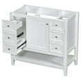 thumbnail image 4 of YesFashion 36 Inch Bathroom Vanity, Bathroom Storage Cabinet with 3 Drawers, Bottom Open Shelves Cabinet, Modern Solid Wood Bathroom Vanity Cabinet without Sink, 4 of 9
