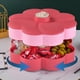 thumbnail image 3 of Diseño de Caja de giratoria de doble capa Caja de bandeja de bandeja del Estuche de bandeja de Rosado Baoblaze Contenedor de almacenamiento de bocadillos, 3 of 7