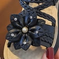 thumbnail image 6 of TOWED22 Girls Open Toe Princess Flat Sandals with Comfort Sole Summer Sandals Black,12.5, 6 of 9