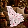 thumbnail image 3 of Cute Clouds with Bats Hearts and Bows, Playful Whimsical Style for Kids, Pink Kawaii Night Pattern and Birthday Gift, Cozy Flannel Blanket for Nursery and Bedroom, Home Decor, 3 of 9