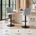 thumbnail image 2 of COLAMY Modern Adjustable Bar Stools, Set of 4 Swivel Kitchen Counter Stools, 25"-33" Height, Soft Fabric for 35"-45" Tables, Grey, 2 of 9