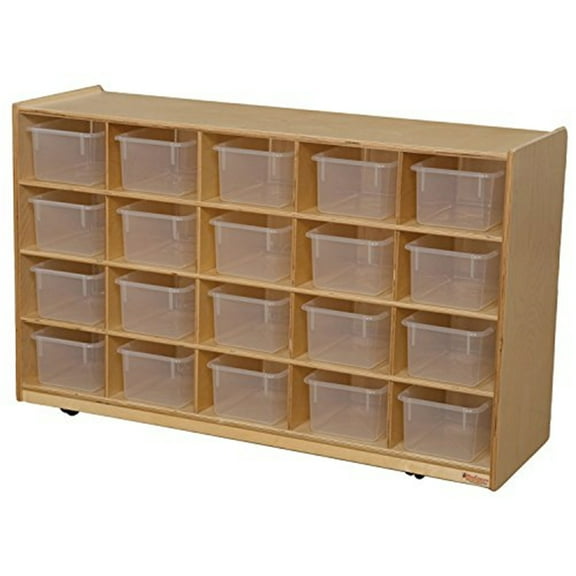 wood designs 14581 - tip-me-not 20-tray storage unit with clear trays
