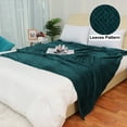 thumbnail image 2 of PiccoCasa Plush Flannel Fleece Blanket Decoration Blankets for Bed or Sofa Dark Green 78"x90", 2 of 6
