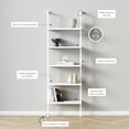 thumbnail image 3 of Nathan James Theo Industrial 5-Shelf White Ladder Bookcase with White Open Shelves and White Metal Frame, 3 of 9