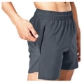 thumbnail image 5 of HCNTES Mens Walkshorts Classic Fit Cotton Summer Beach Shorts with Elastic Waist(GY1,3XL), 5 of 6