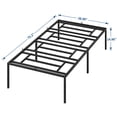 thumbnail image 2 of Heavy Duty Metal Platform Bed Frame with Underbed Storage, No Box Spring Needed, Sturdy Steel Support, Black - Twin Size - 191×99×38, 2 of 6