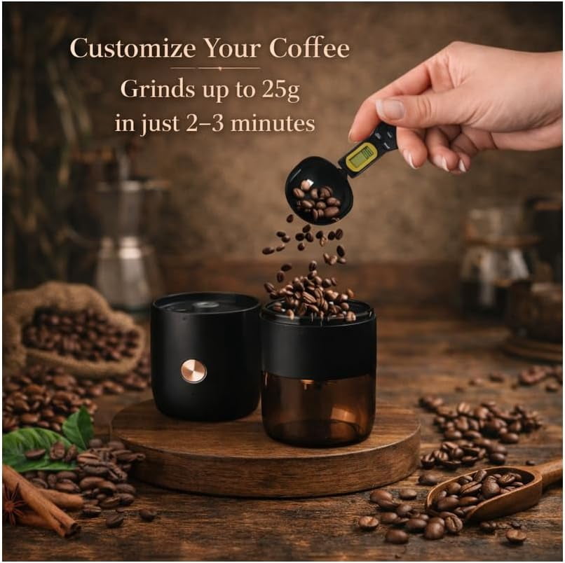 Electric Burr Coffee Grinder with 40 Settings Stainless Steel USB-C Rechargeable for Fresh Brew