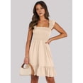 thumbnail image 6 of Women'S Summer Sleeveless Square Neck Dress Ruffle Backless Boho Beach Cute Teen Short Sundress Color S, 6 of 10