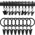 thumbnail image 1 of Anillos de cortina con clips WeeksEight, paquete de 100, negros, 1 of 9