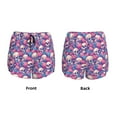 thumbnail image 6 of Uemuo white Skull blue flower Pattern Women's Athletic Shorts High Waisted Running Shorts with Liner Pockets Gym Elastic Workout Shorts-, 6 of 9