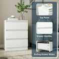thumbnail image 4 of Kadyn Night Stand with 3-Smooth Gliding Drawers, Nightstands with Waterproof White Finish, Bedside Table for Bedroom, Living Room, White, 4 of 7
