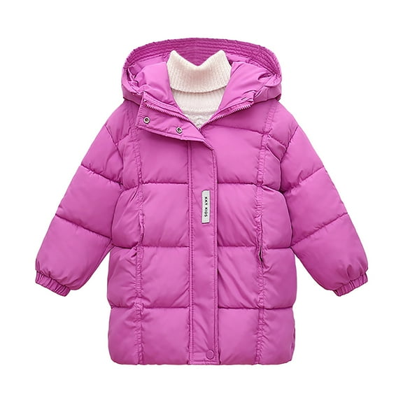 KPOPLK Boys' Winter Coat – Waterproof Heavyweight Puffer Jacket with Hood(4-5 Years,Purple)
