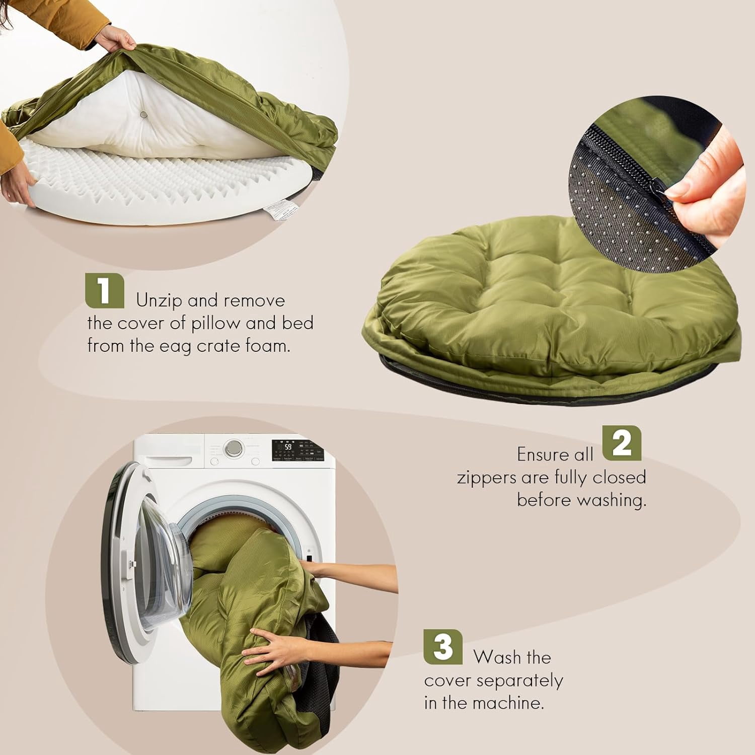 ClevaHome Orthopedic Pet Bed for Large Dogs: This mattress features a waterproof, washable surface, along with a waterproof inner liner and a non-slip bottom. Available in 42"x42"x8", green.