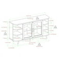 thumbnail image 3 of Buffet Moderne à Porte en Verre Cannelé avec Bord Incurvé en Noir Solide, 3 of 5