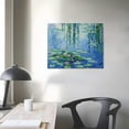 thumbnail image 4 of Nawypu 3D Print simulation painted texture on canvas painting Claude Monet Classic Wall Art Water Lilies with Hanging Willow Made Ornate Framed 3D Brushstroke UNIQUE INNOVATION Patent pending, 4 of 5