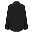 thumbnail image 5 of YODETEY Women Button-Up Dress Shirts, No Boundaries Wrinkle Free Long Sleeve Collared Shirts, Linen Shirts Button Down Dress for Women,Black,XXL, 5 of 6