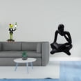 thumbnail image 2 of Estatua de rana pensante abstracta creativa, escultura animal, figura decorativa, adorno de mesa para sala de estar, estantería de oficina, entrada, c, 2 of 8