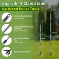 thumbnail image 3 of BSHAPPLUS® Stand Up Weed Puller Tool, 59" Adjustable Long Handle Heavy Duty Steel Weeder with 4 Claw Root Remover, No Bending Back Pain Relief Weed Removal Tool for Lawn Garden Seniors, 3 of 8